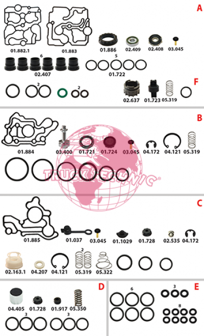 Ремкомплект воздушных крана BEYFREN 22.2003.F1