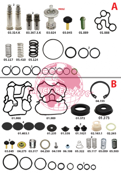Ремкомплект воздушных крана BEYFREN 50.2109