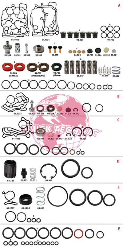 Ремкомплект воздушных крана BEYFREN 22.2005.F